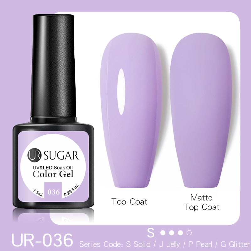 swvws  7.5Ml Purple Color Gel Nail Polish Matte Top Coat Semi Permanent Soak Off Nail Art UV Gel Varnish All For Manicure