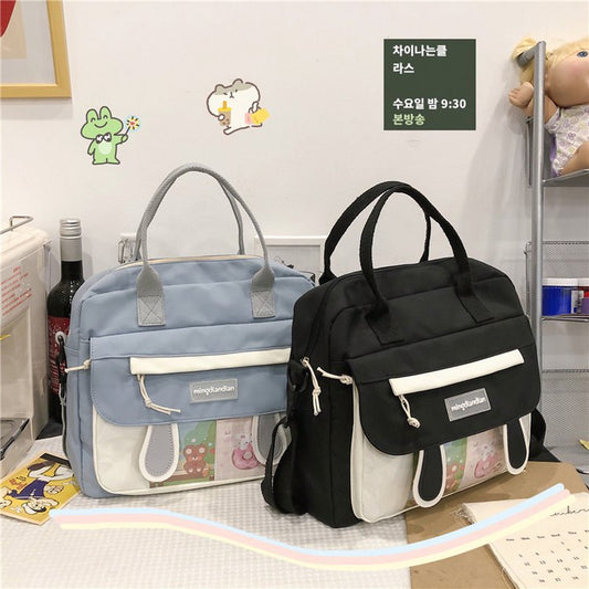 swvws  Japanese Style Big Nylon Bag Women Cute Bunny Ears Crossbody Bag Women Handbags School Student Book Bag Satchels Shoulder Bag