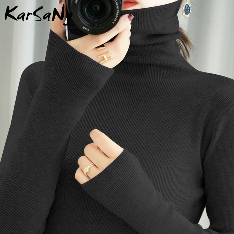 Back To School Women's Sweater Winter Clothes Women  Black Turtleneck Sweaters Winter Warm Women's Turtlenecks Pullover Sweater Autumn Pull