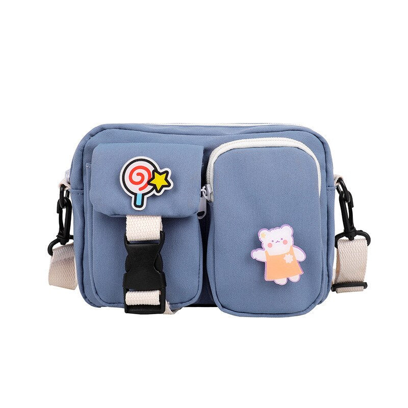 swvws  Japanese Style Kawaii Bag For Women Small Crossbody Bags Women New Fashion Nylon Bag Ladies Shoulder Bag Mobile Phone Bags