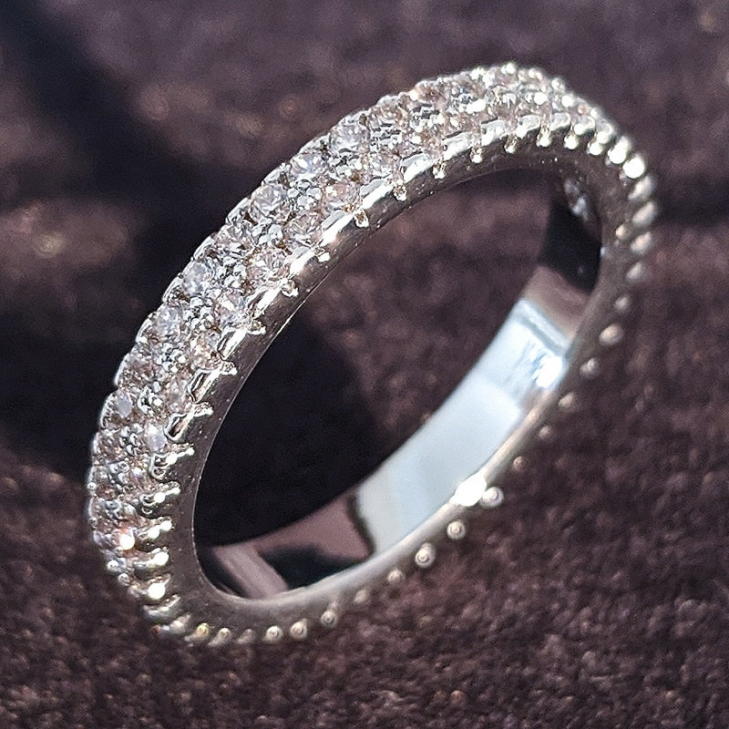 925 Sterling Silver Wedding Band Eternity Ring For Women Big Gift For Ladies Love Wholesale Lots Bulk Jewelry R4577