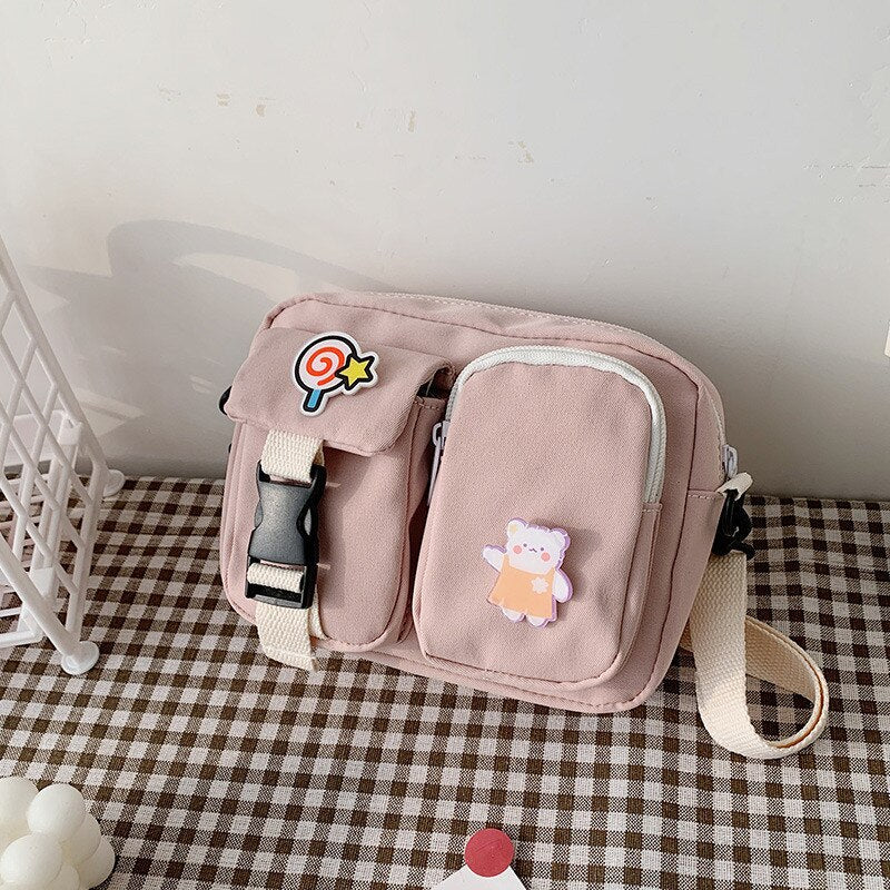 swvws  Japanese Style Kawaii Bag For Women Small Crossbody Bags Women New Fashion Nylon Bag Ladies Shoulder Bag Mobile Phone Bags