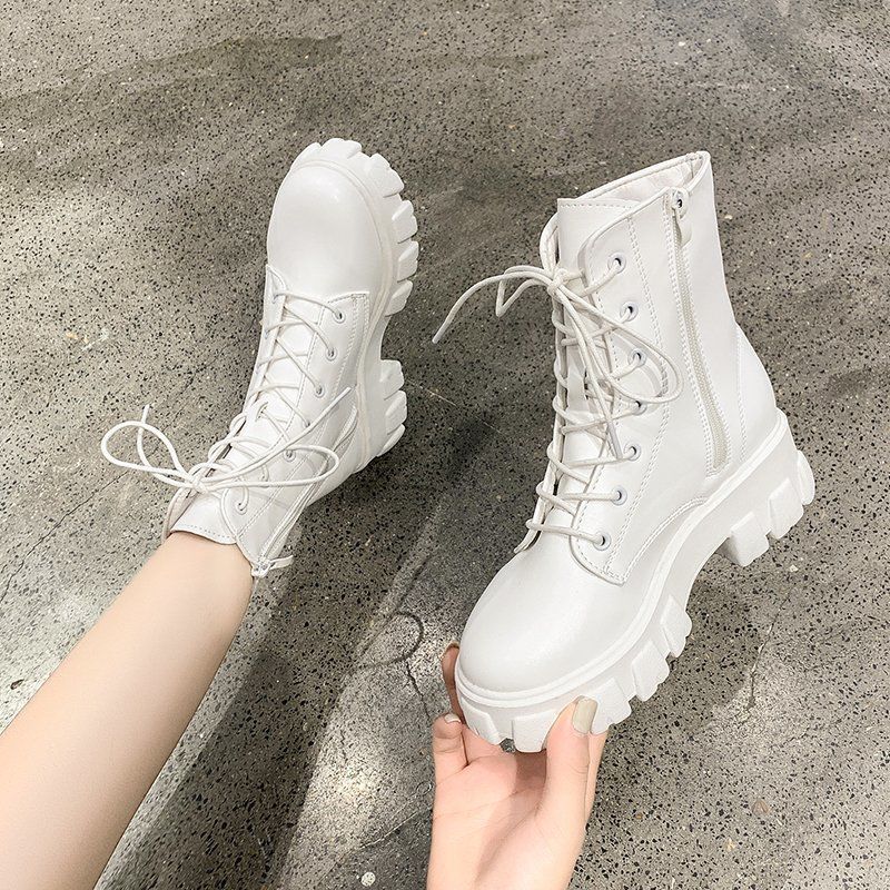 swvws Christmas Gift New Thick-soled Genuine Leather Women's Boots Fashion Zipper Convenient Short Boots Autumn Winter Warm Casual Women's Work Boots