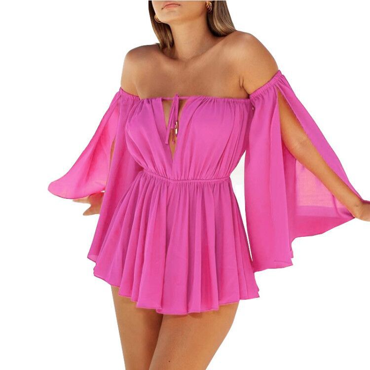 Townlike Off Shoulder Long Sleeve Sexy Dress Women Mini Night Club Party Dress Backless Slash Neck Bodycon Summer Dress Vestido