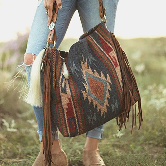 swvws  Woman Bags  Trend Luxury Female Handbag Hand Made Grassland Canvas Sac Linen One Shoulder Bohemian Style Crossbody Bags