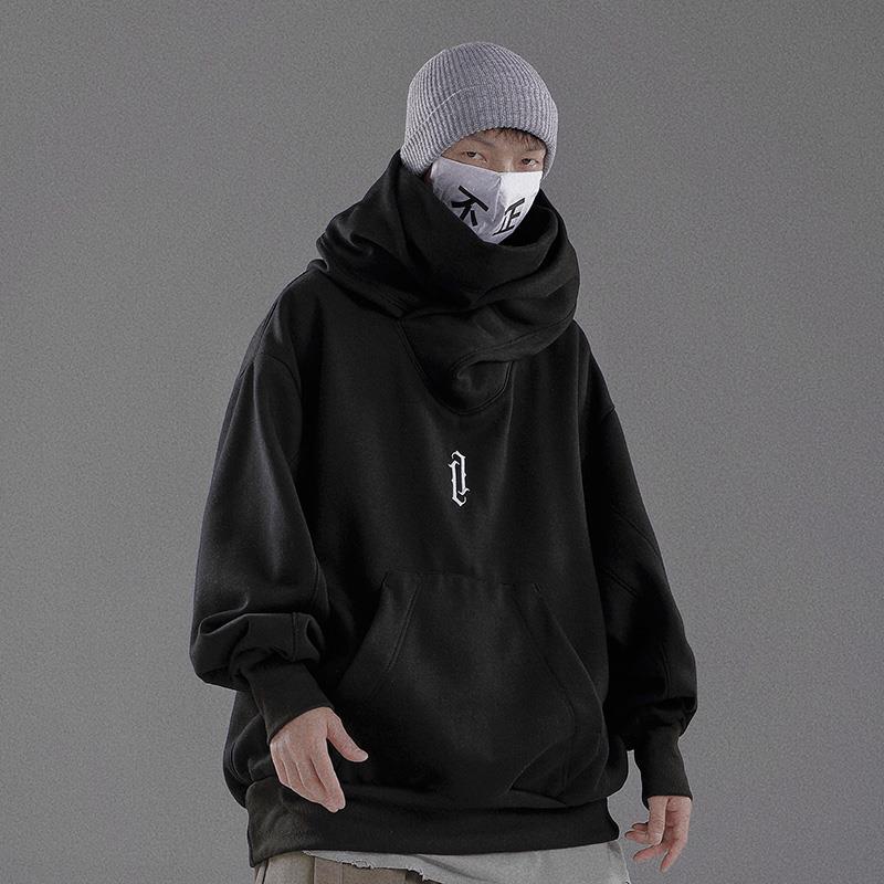 swvws Back To School  Black Hoodie Hoodies Sweatshirt With Hood Baggy Harajuku Japanese Streetwear Hip Hop Autumn Turtleneck Men