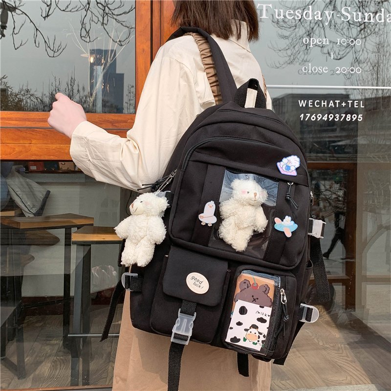 swvws Cute Women Backpacks Waterproof Multi-Pocket Nylon School Backpack for Student Female Girls Kawaii Laptop Book Pack Mochilas