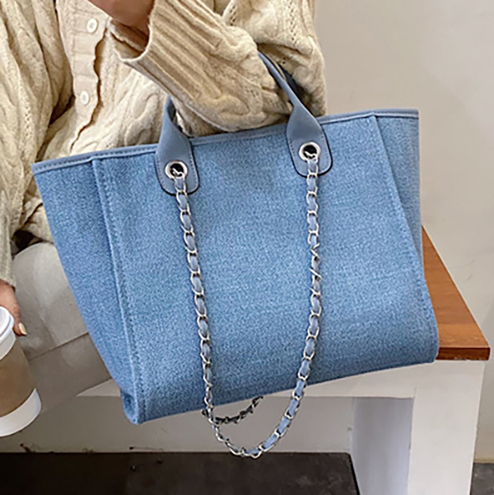 swvws  Women's Casual Shoulder Bag Tote Designer Female Bag New Chain Messenger Bags Canvas Leisure Handbags Women's Bag  Trend