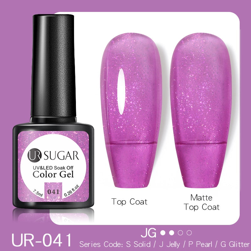 swvws  7.5Ml Purple Color Gel Nail Polish Matte Top Coat Semi Permanent Soak Off Nail Art UV Gel Varnish All For Manicure