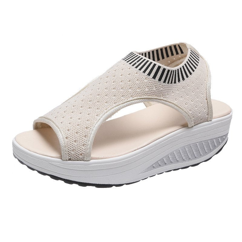 swvws Plus Size Sandals Women  Fashion Casual Platform Sandals Women Shoes Comfort Summer Soft Sport Sandals Breathable Sneakers