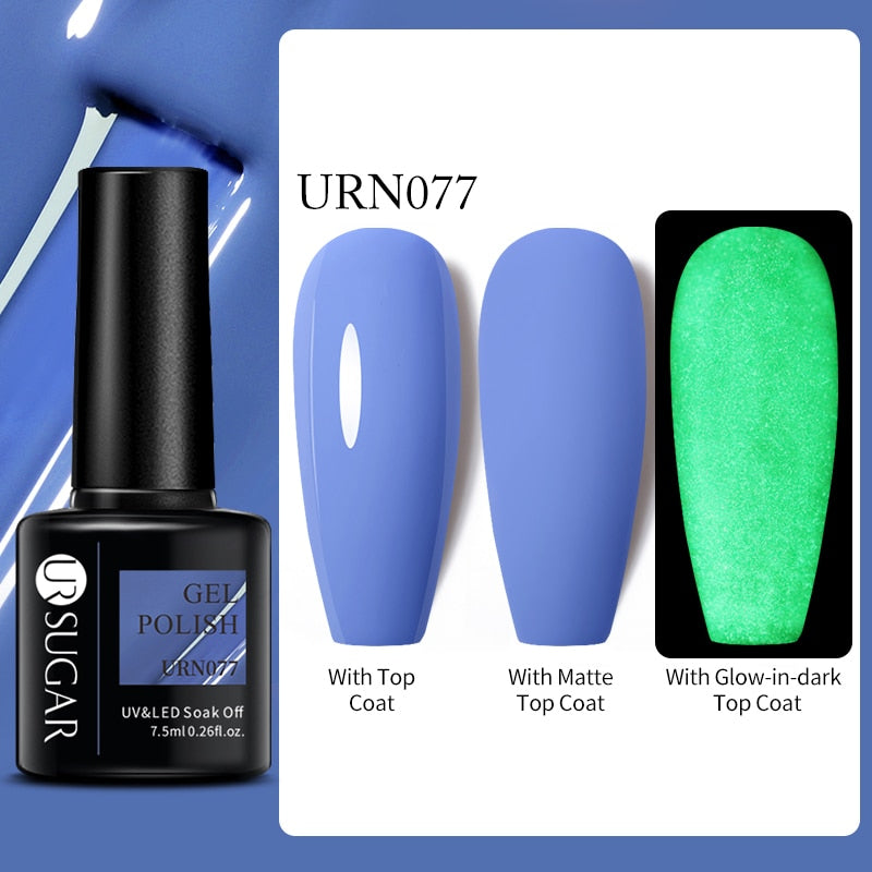 swvws  Luminous Gel Top Coat Semi Permanent Glow In Dark Fluorescent Soak Off UV LED Color Gel Nail Varnish Nails For Manicure