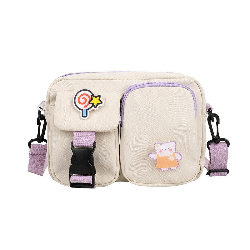 swvws  Japanese Style Kawaii Bag For Women Small Crossbody Bags Women New Fashion Nylon Bag Ladies Shoulder Bag Mobile Phone Bags