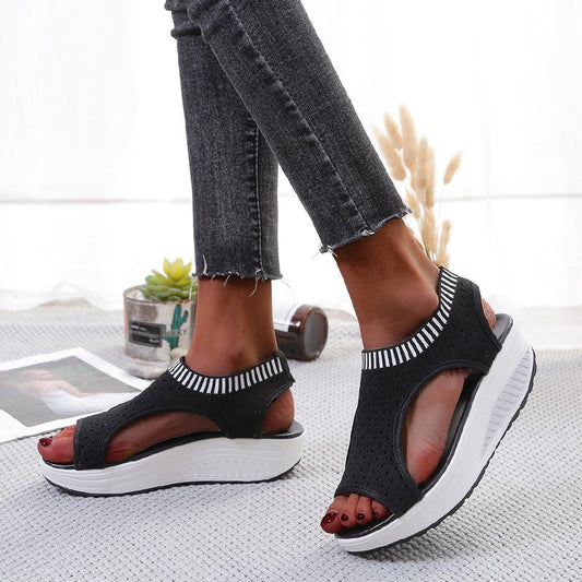 swvws Plus Size Sandals Women  Fashion Casual Platform Sandals Women Shoes Comfort Summer Soft Sport Sandals Breathable Sneakers