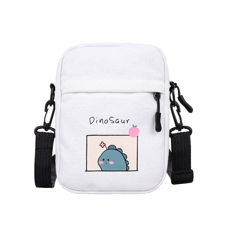 swvws  Casuan Small Canvas-Bag Women New Dinosaur Shoulder Bags Little Student Crossbody Bag For Women  Bolsos Para Mujer Handbag