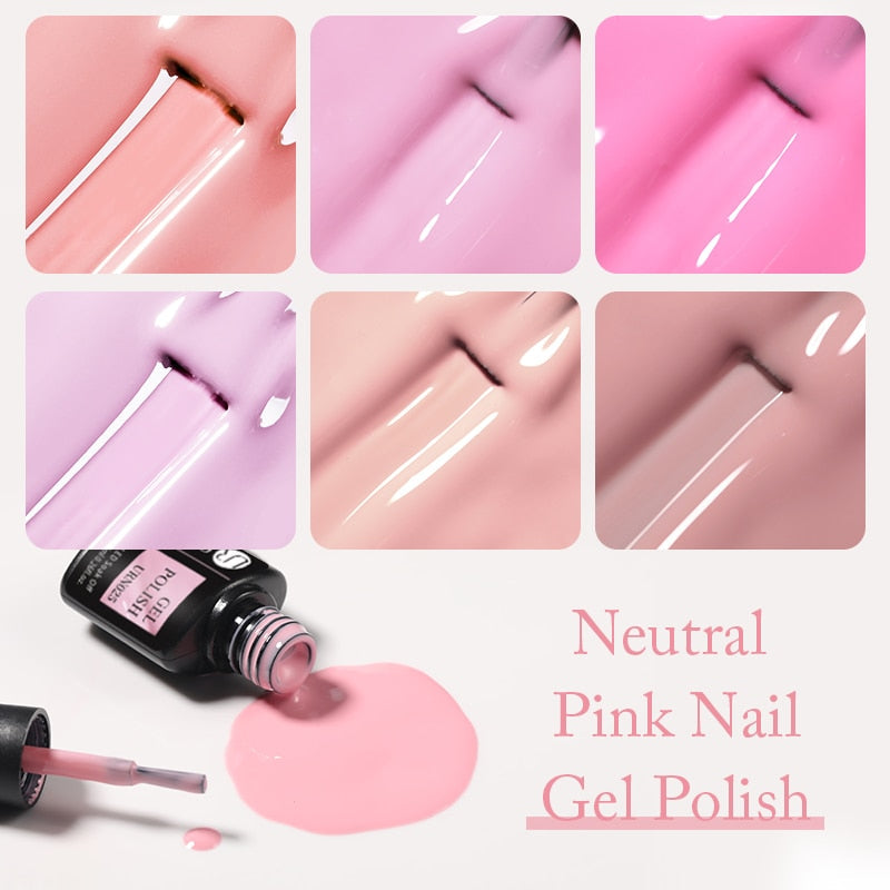 swvws  7.5Ml Pink Nude White Colors Gel Varnish Semi Permanent Soak Off UV Gel Nail Polish Hybrid Varnish Nails Art Manicure