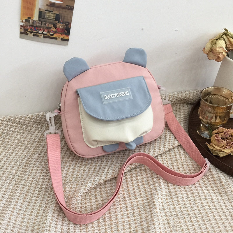 swvws Japanese Style Lovely Small Bag Women Cartoon Bear Ears Nylon Bag Student Girl Crossbody Bags For Women Bolsa Mujer Shoulder Bag