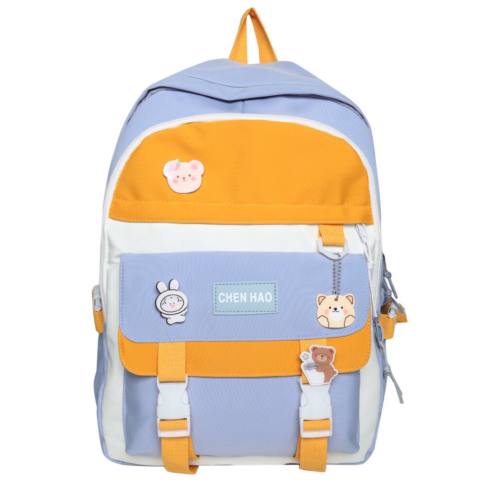 swvws Girl Cute Laptop Backpack Women Badge Bag Fashion Kawaii Ladies Harajuku Travel School Bag College Student Backpacks Cool Female