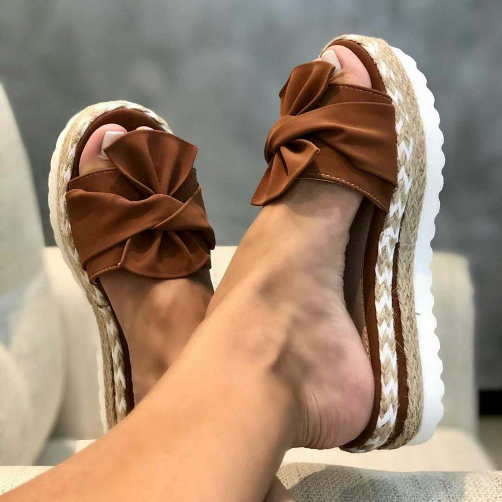 swvws Slippers Women Sandals Platform Sandals Shoes Women Bow  Summer Sandals Slipper Indoor Outdoor Flip-flops Beach Shoes Female