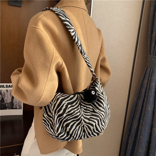 swvws Luxury Handbags Women Bags Designer Shoulder Bag For Women Fashion Zebra Pattern Sling Bags Women Messenger Bag Bolso Mujer