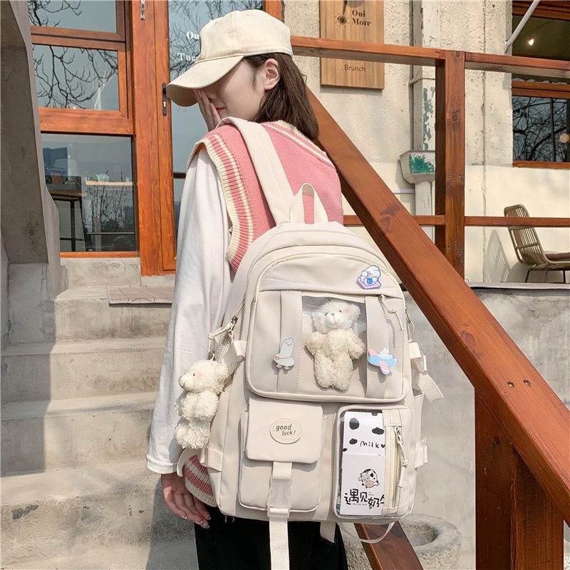 swvws High School Girls Backpack High Capacity School Bags For Teenage Girls Multi Pockets Kawaii Backpack Women Harajuku Cute Mochila