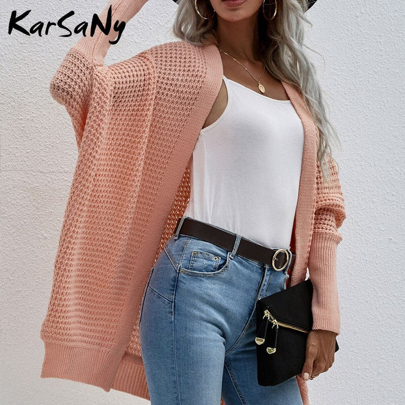 swvws Women Oversized Cardigan Knitted Coat Autumn Oversize Sweater Bat Sleeve Women's Knitted Jacket Loose Oversize Cardigan Women