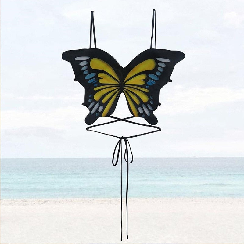 swvws Fairy Sweet Cute Butterfly Crop Top Camisole For Woman Clothing  Club Party Summer Tank Top Vest Female ASVE83779