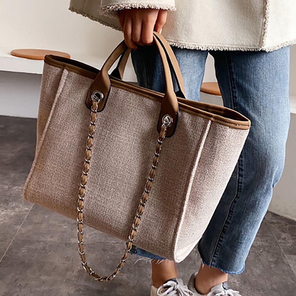 swvws  Women's Casual Shoulder Bag Tote Designer Female Bag New Chain Messenger Bags Canvas Leisure Handbags Women's Bag  Trend