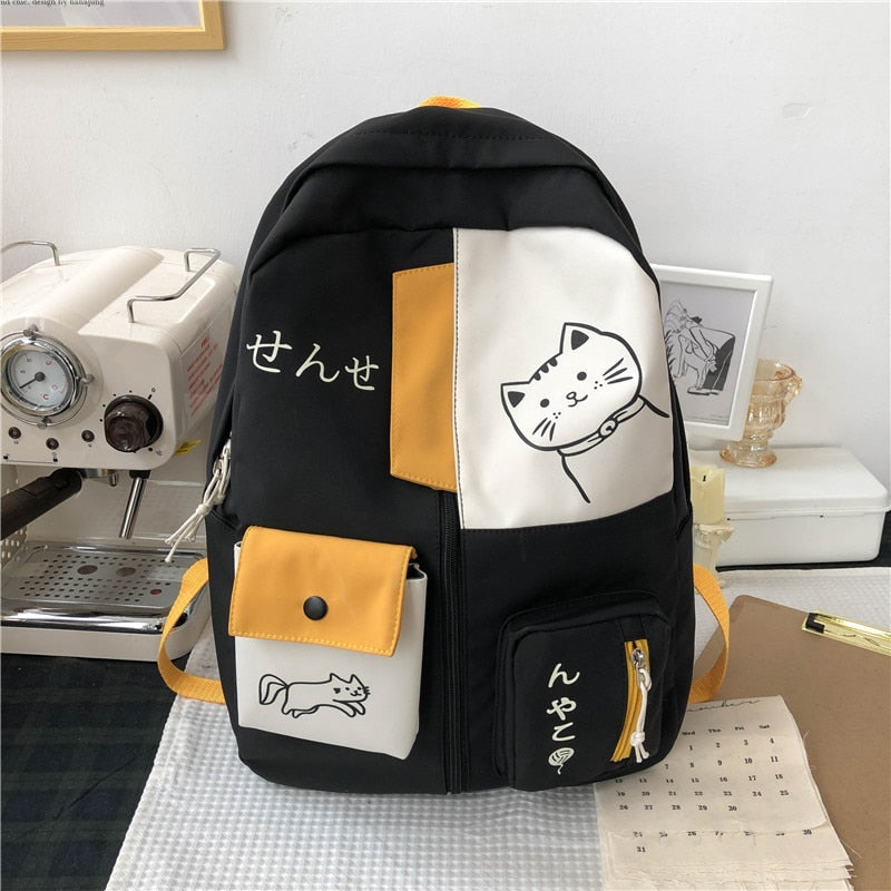 swvws Women Backpack New Kawaii Patchwork Female Large Capacity Waterproof Nylon Shoulder School Bag Preppy Mochila Bolsa