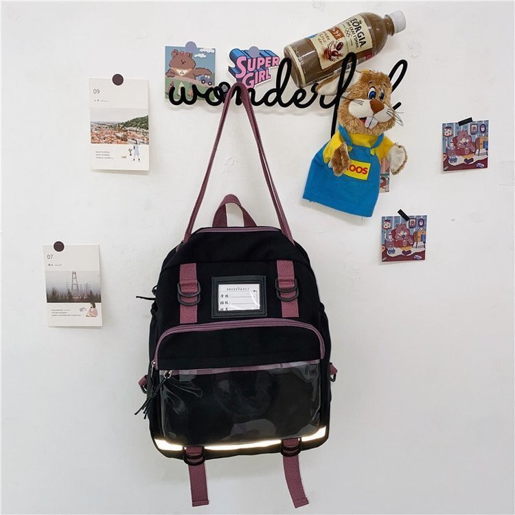 swvws Multifunctional Japanese Style Kawaii Backpack Nylon Shoulder Bag School Girls Tote Bag Crossbody Bag Large-capacity School Bags