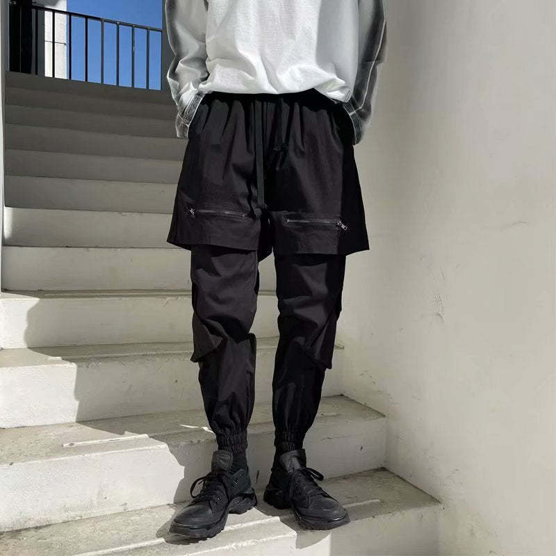 swvws Back To School  Black Goth Punk Pants Men Joggers Punk Rave Gothic Trousers Male Autumn Japanese Streetwear Hip Hop Spliced