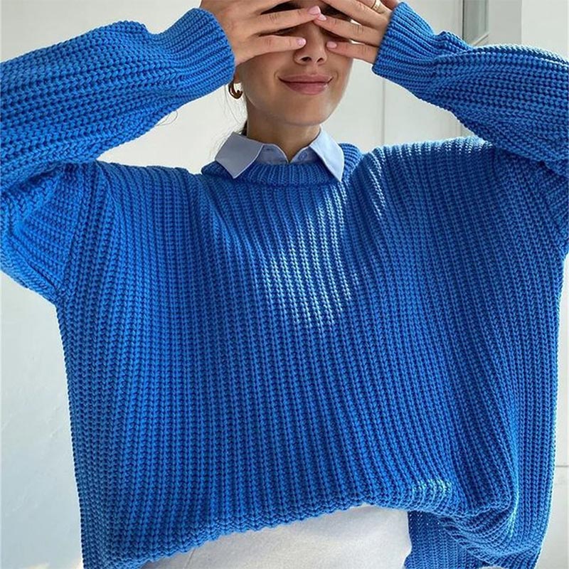 swvws Woman Sweater Jumper Knitted Long Sleeve Autumn  Women's Clothing Oversized Pullovers Ladies Vinatge Winter Tops Sweaters