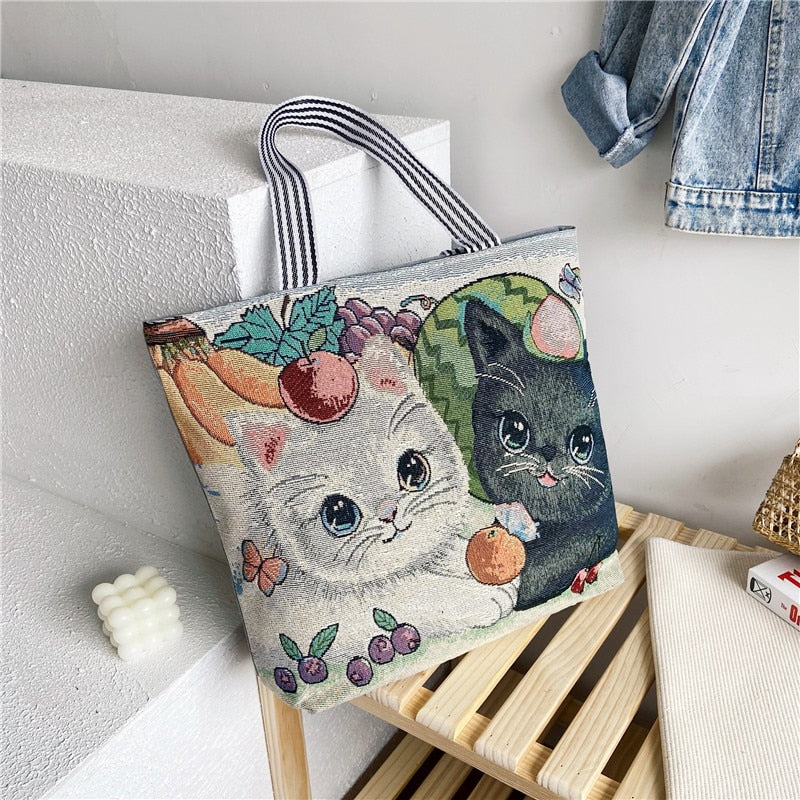 swvws  Fashion Folding Women Big Size Handbag Tote Ladies Casual Flower Printing Canvas Graffiti Shoulder Bag Beach Bolsa Feminina