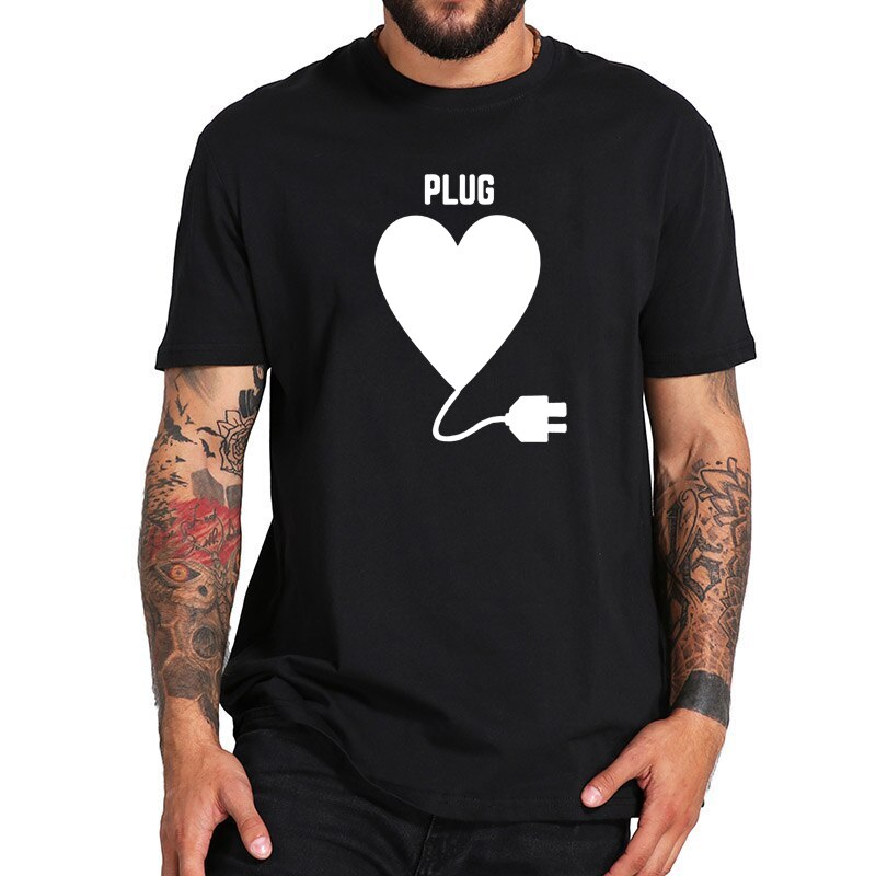 swvws Lovers Korean Harajuku Ulzzang Matching Couples Shirts Summerhusband Wife Clothes Love Plug And Play Couple T Shirt