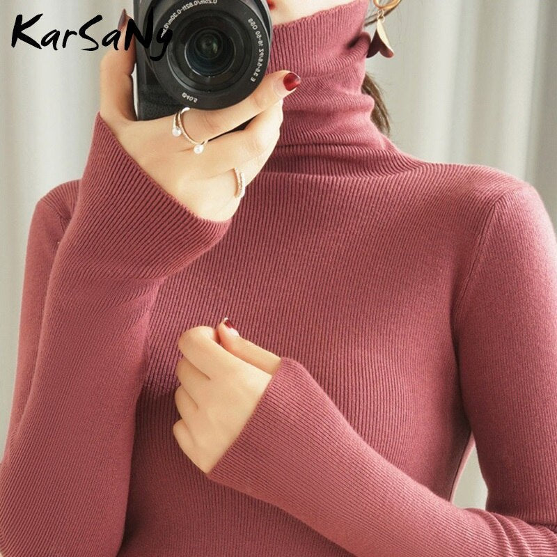 Back To School Women's Sweater Winter Clothes Women  Black Turtleneck Sweaters Winter Warm Women's Turtlenecks Pullover Sweater Autumn Pull