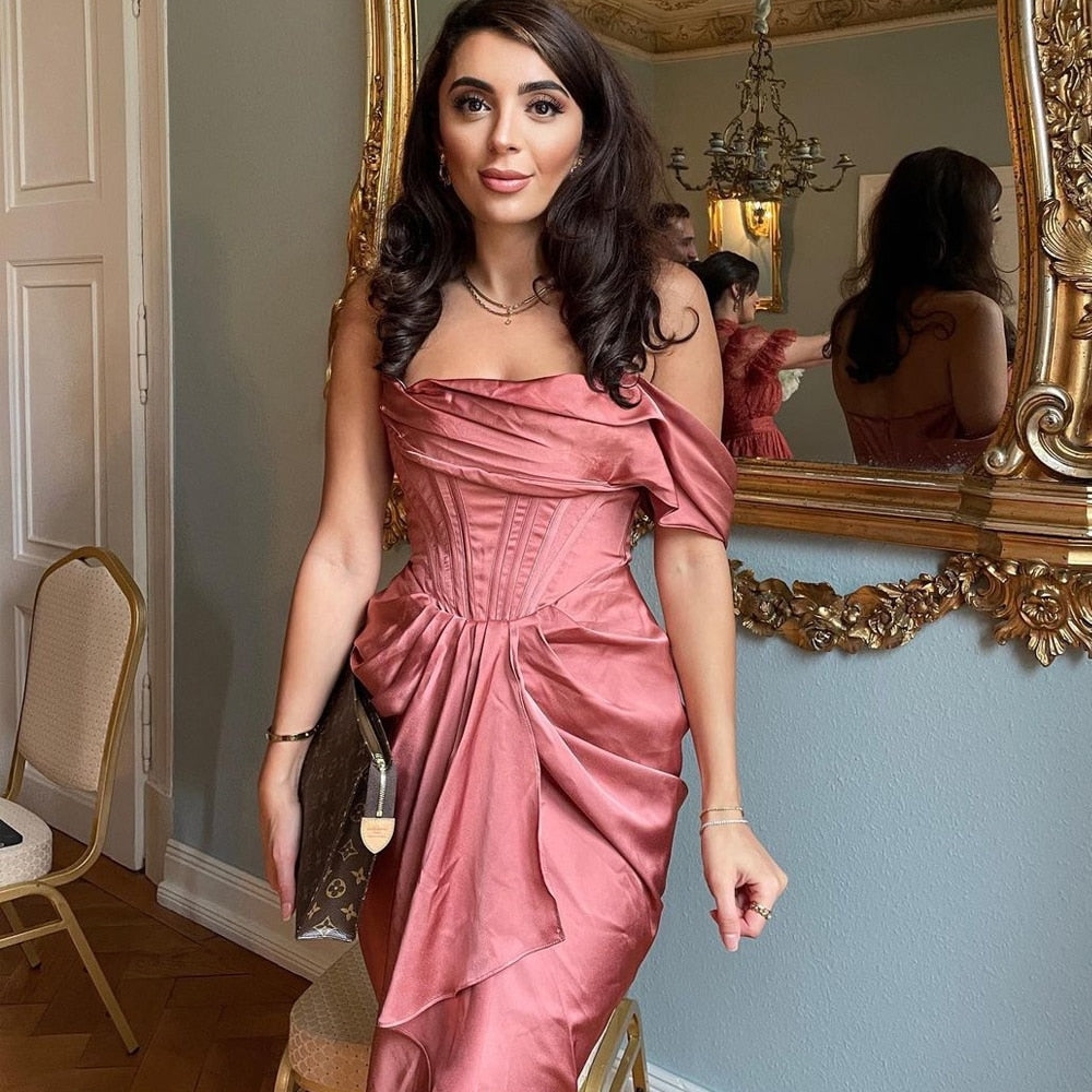 Women Dresses Summer Pink Party Dress House of Cb Dress Satin Bodyocn Dress Draped Sexy Celebrity Evening Club Dress