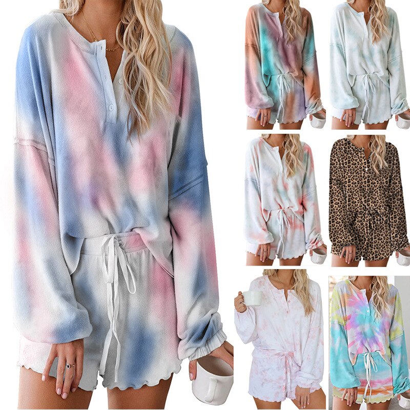 swvws Women Lounge Wear Set Tie Dye Tracksuit Lounge Set Two Piece Set Two Piece Outfits For Women 2 Piece Tie Dye Set