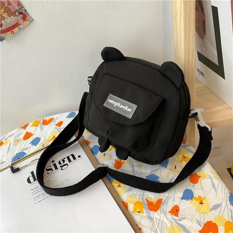 swvws  Japanese Cute Bear Ears Shaped Bag Women Small Crossbody Bags Nylon Bag Student Shoulder Bag New Flap Bolsa Feminina Bag Women