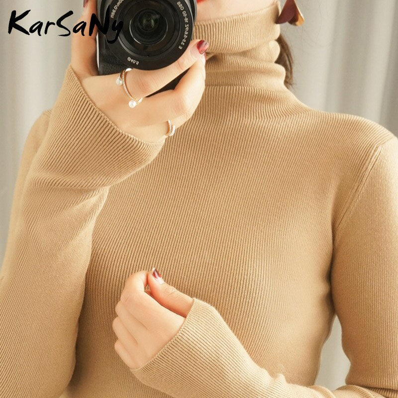 Back To School Women's Sweater Winter Clothes Women  Black Turtleneck Sweaters Winter Warm Women's Turtlenecks Pullover Sweater Autumn Pull