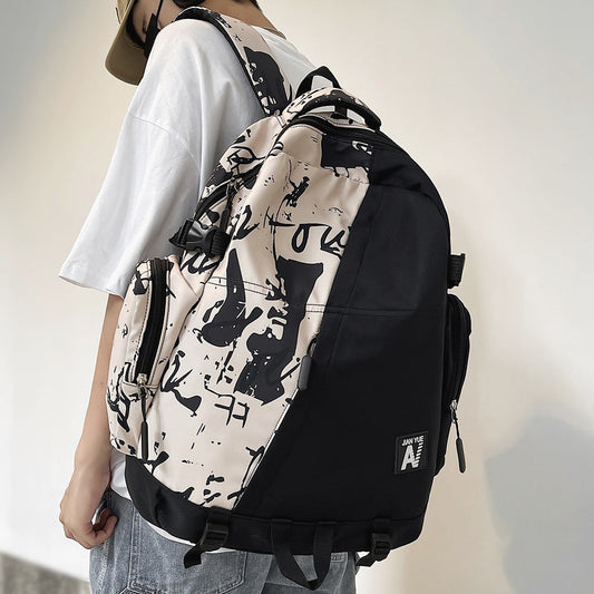 swvws High Capacity Men Graffiti Backpack Camouflage Laptop Book Boy School Bag Female Fashion Women Cool Student Backpack Male Travel