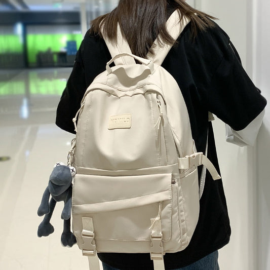 swvws Girl Boy Waterproof Solid Backpack Fashion Men Women School Backpack Female Male Trendy Cool College Bag Travel Lady Student Bag