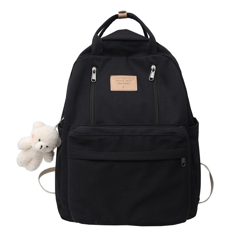 Back To School Winter Multifunction Double Zipper Women Backpack Teenager Girls Laptop Backpack Student Shoulder Bag Korean Style School Bag