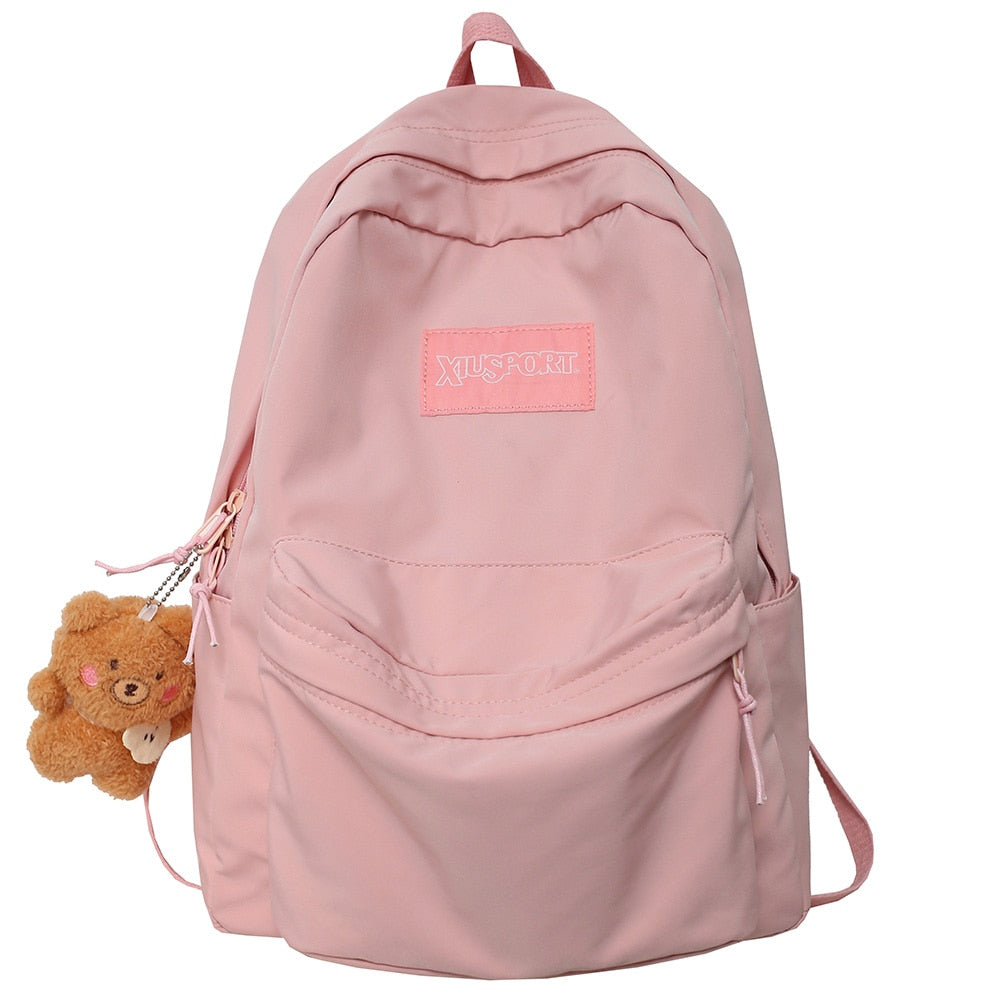 swvws Book Black Ladies Backpacks Kawaii Girl School Nylon Bag Teen College Student Female Backpack Waterproof Cute Women Bags Fashion