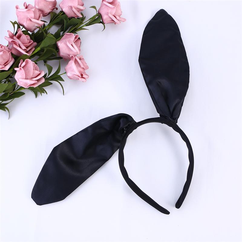 20cm Easter Sweet Sexy Bunny Ears Headband Rabbit Ear Hair Band for Party Cosplay Costume Accessory (Black)