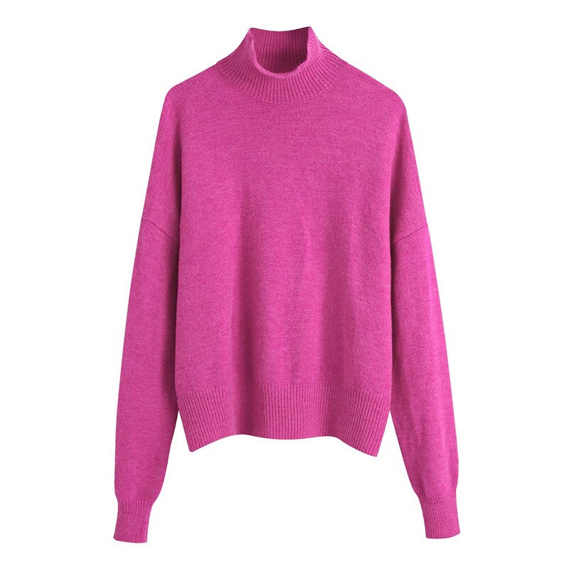 swvws Ladies Autumn Winter Sweater Women Pullover Turtleneck Loose Casual Jumper Brand Knitted Chic Basic Women Sweaters Tops Female