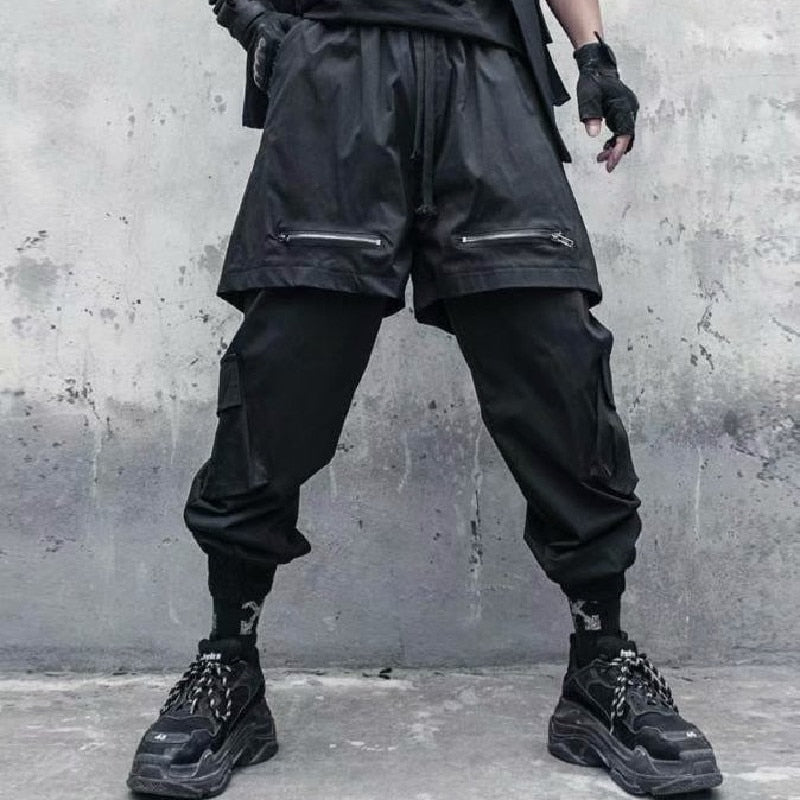 swvws Back To School  Black Goth Punk Pants Men Joggers Punk Rave Gothic Trousers Male Autumn Japanese Streetwear Hip Hop Spliced