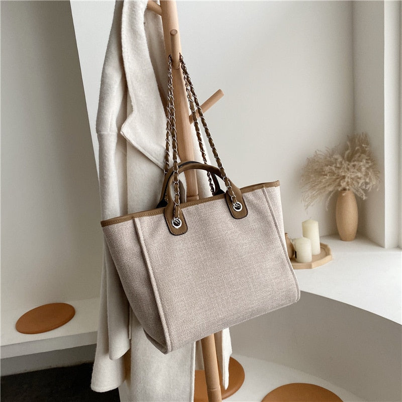 swvws  Women's Casual Shoulder Bag Tote Designer Female Bag New Chain Messenger Bags Canvas Leisure Handbags Women's Bag  Trend