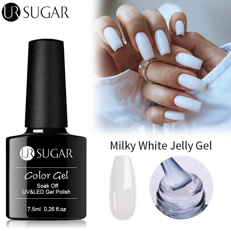 swvws  7.5Ml Milky Jelly White Gel Nail Polish Nails Clear Pink Extend Nail Tips Soak Off Led UV Gel Varnish