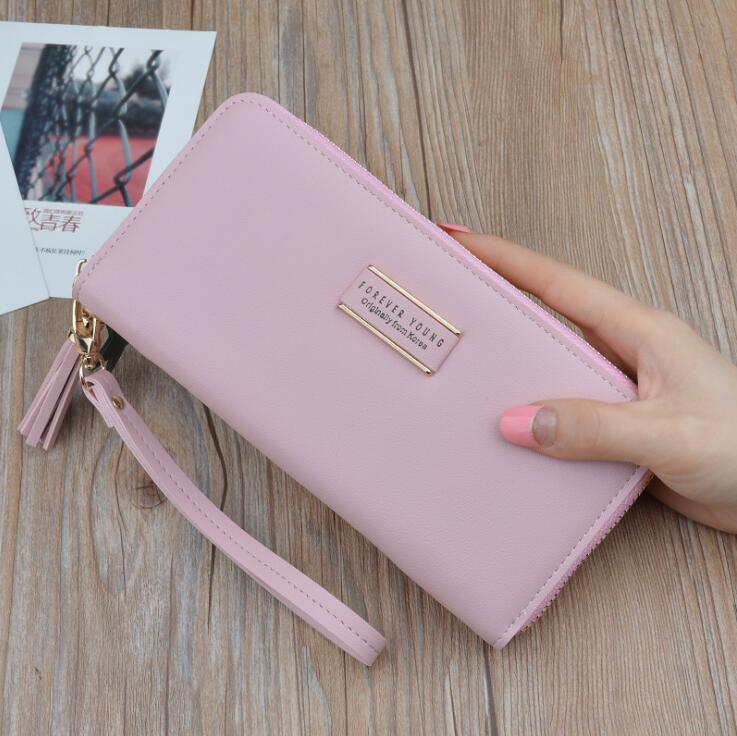 swvws  BACK TO COLLEGE    Designer Brand Clutch Wallet Large Capacity Card Holder Money Bag Female Purse Ladies Tassel Wristband Carteira