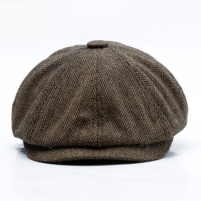 Unisex Autumn Winter Newsboy Caps Men And Women Warm Tweed Octagonal Hat For Male Detective Hats Retro Flat Caps chapeau