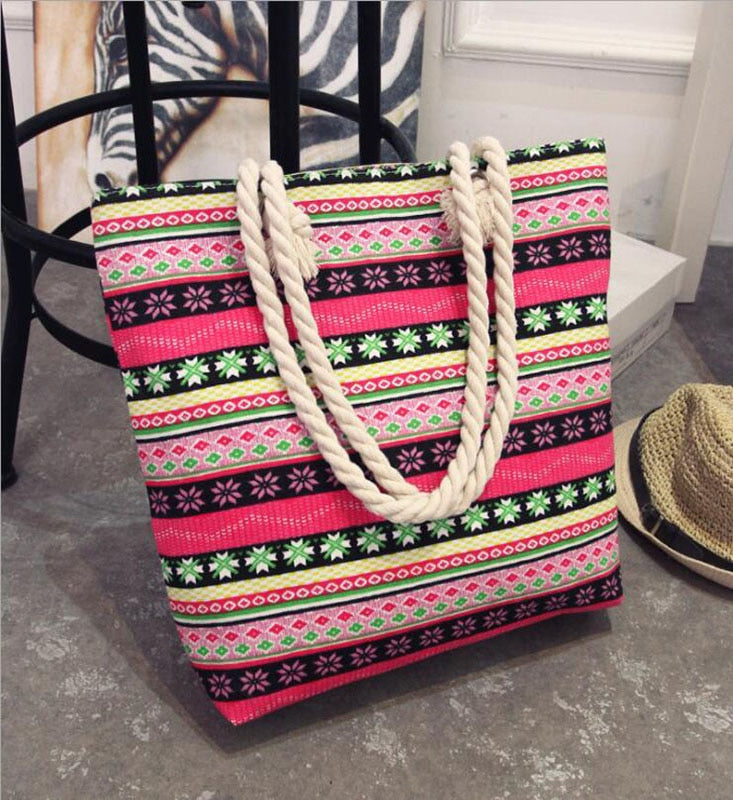 swvws  Fashion Folding Women Big Size Handbag Tote Ladies Casual Flower Printing Canvas Graffiti Shoulder Bag Beach Bolsa Feminina